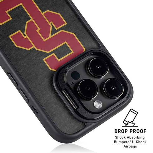University of Southern California USC Grey Logo iPhone 14 Pro Kickstand Case